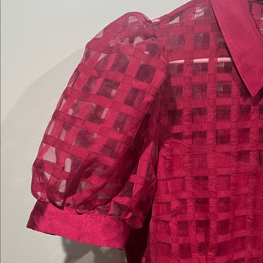 🍷 English Factory Gridded Organza Tiered Maxi Dress – Size L, NWOT 🍷 - Picture 11 of 14